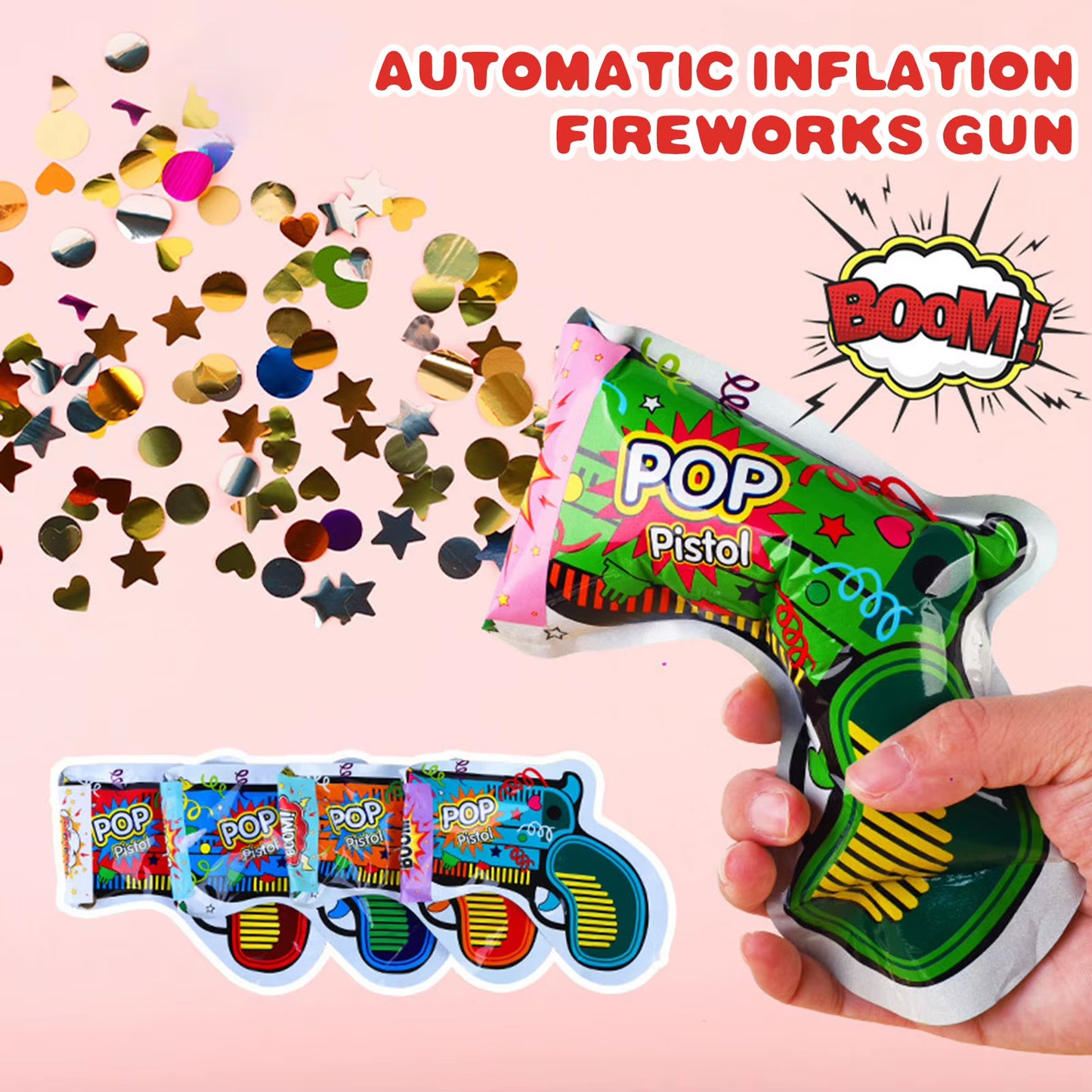 Party Atmosphere Confetti Handheld Fireworks Gun Toys Interesting Creative Fireworks for Christmas New Year Party Surprise Toy