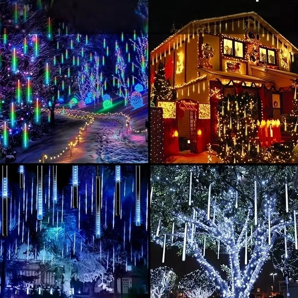 30Cm LED Meteor Shower Rain String Lights AA Battery LED Lights Street Christmas Decoration for Home Outdoor Wedding Party Decor
