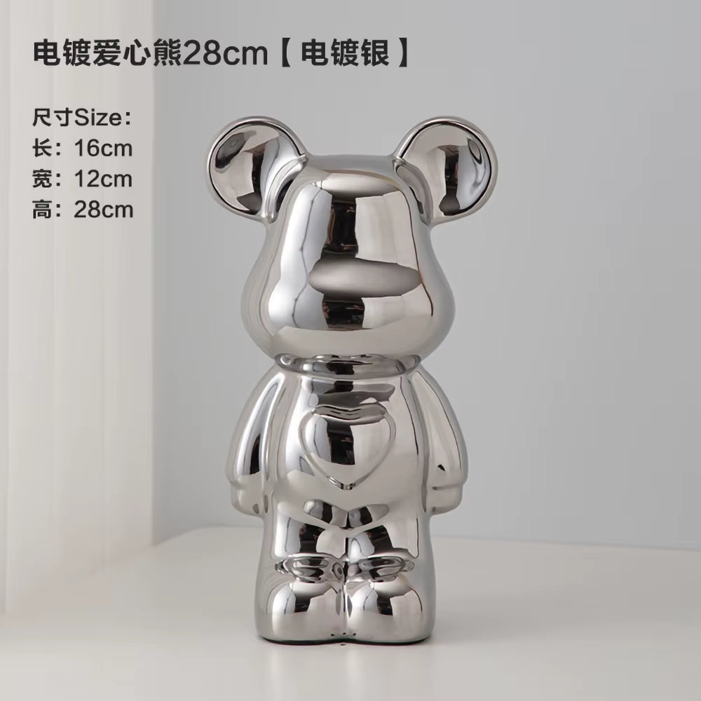 18-28CM European Electroplating Ceramic Care Bear Doll Ornament Home Desktop Living Room Decoration Ornament Decorative Figurine