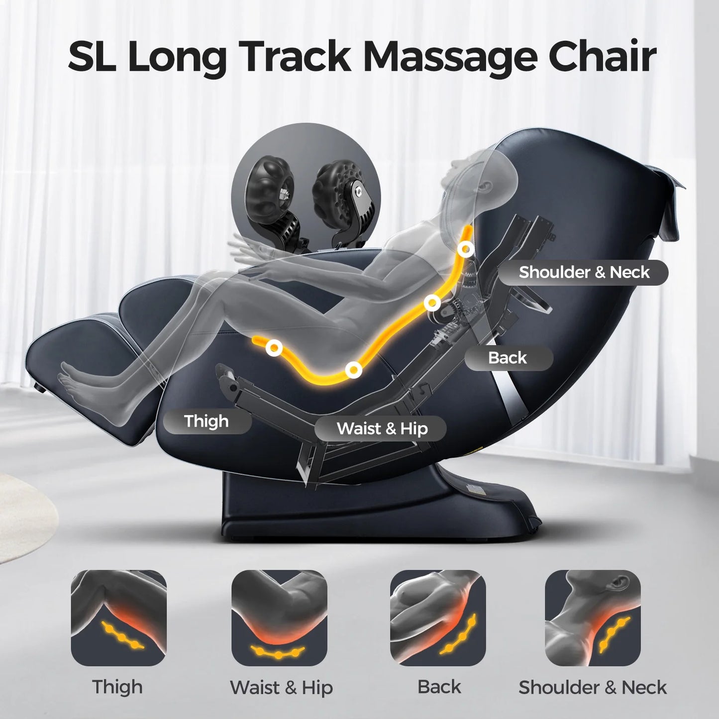 4D Massage Chair - Zero Gravity Shiatsu & Heat Therapy - SP!NECK™