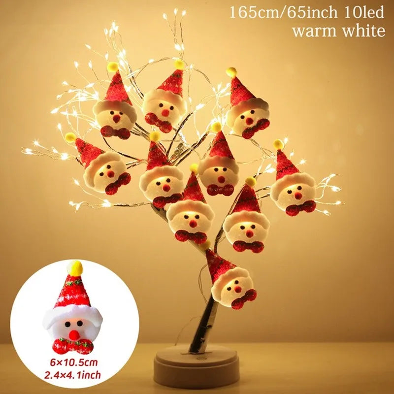 Snowman Christmas LED Garland String Light Merry Christmas Decorations for Home 2024 Cristmas Tree Ornament Xmas Navidad Gifts