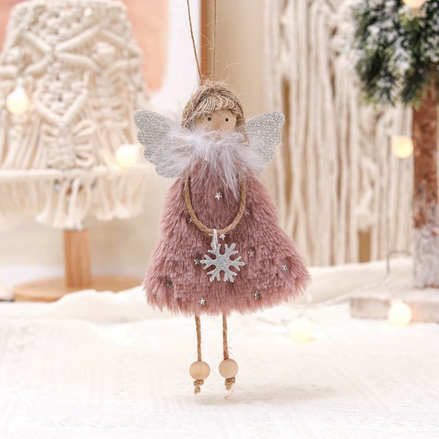 3PCS Christmas Tree Decorations Cute Angel Doll Girl Pendant Navidad 2024 New Year Christmas Tree Ornaments Xmas Gift for Kids