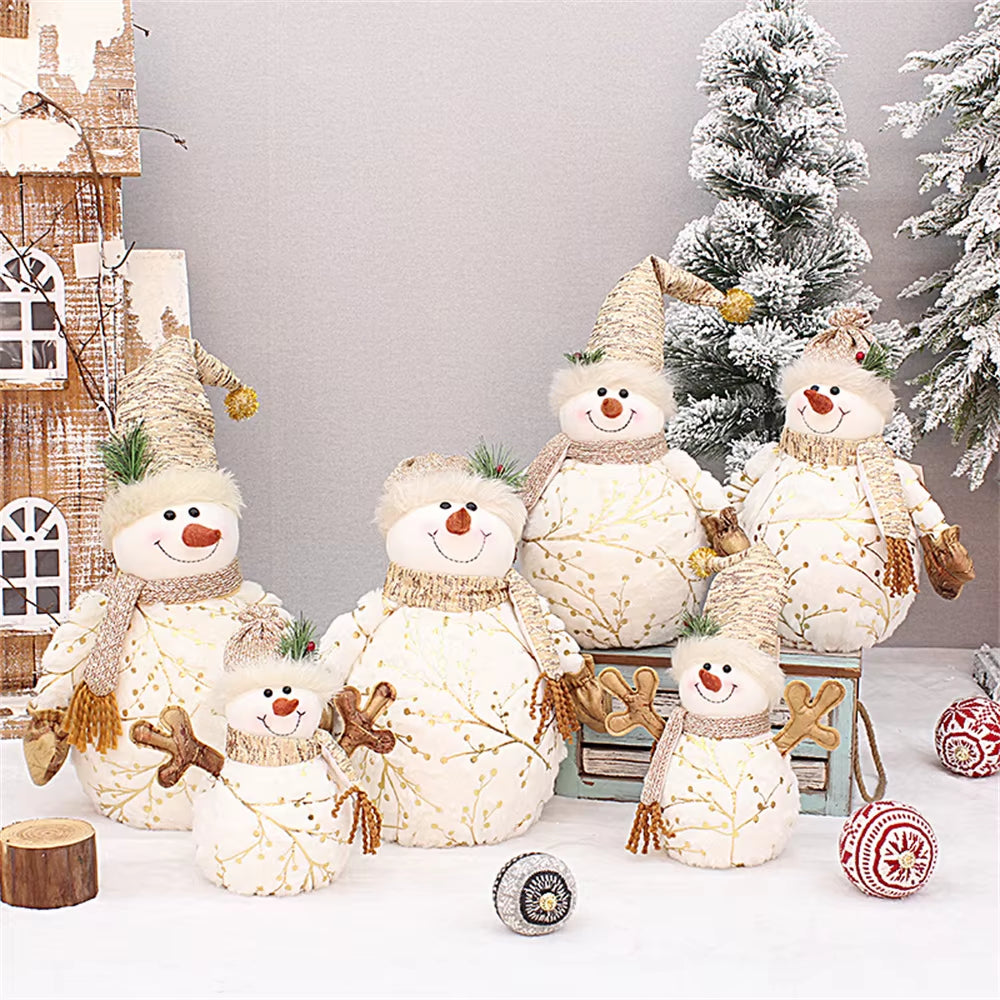 2022 Large Cartoon Plush Snowman Dolls 60/50/26Cm Home Xmas Tree Decoration Shopping Mall Hotel Window Christmas Ornaments