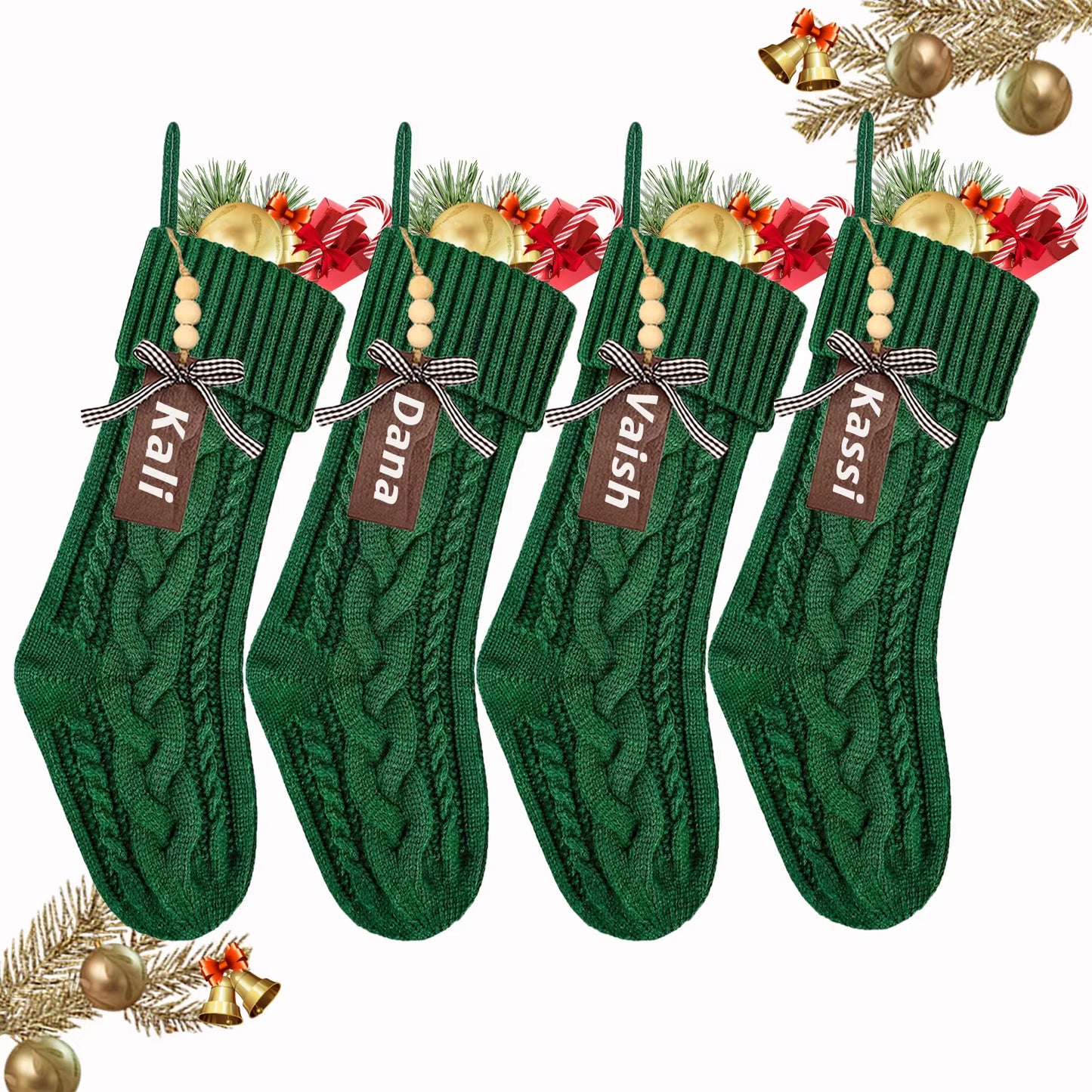 3/4/5/6/8Pcs Christmas Stockings 18In Large Size Cable Knit Stocking Gifts Kids New Year Gift Decor for Family Holiday Party