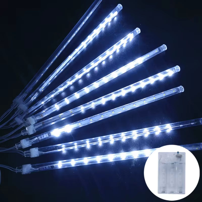 30Cm LED Meteor Shower Rain String Lights AA Battery LED Lights Street Christmas Decoration for Home Outdoor Wedding Party Decor