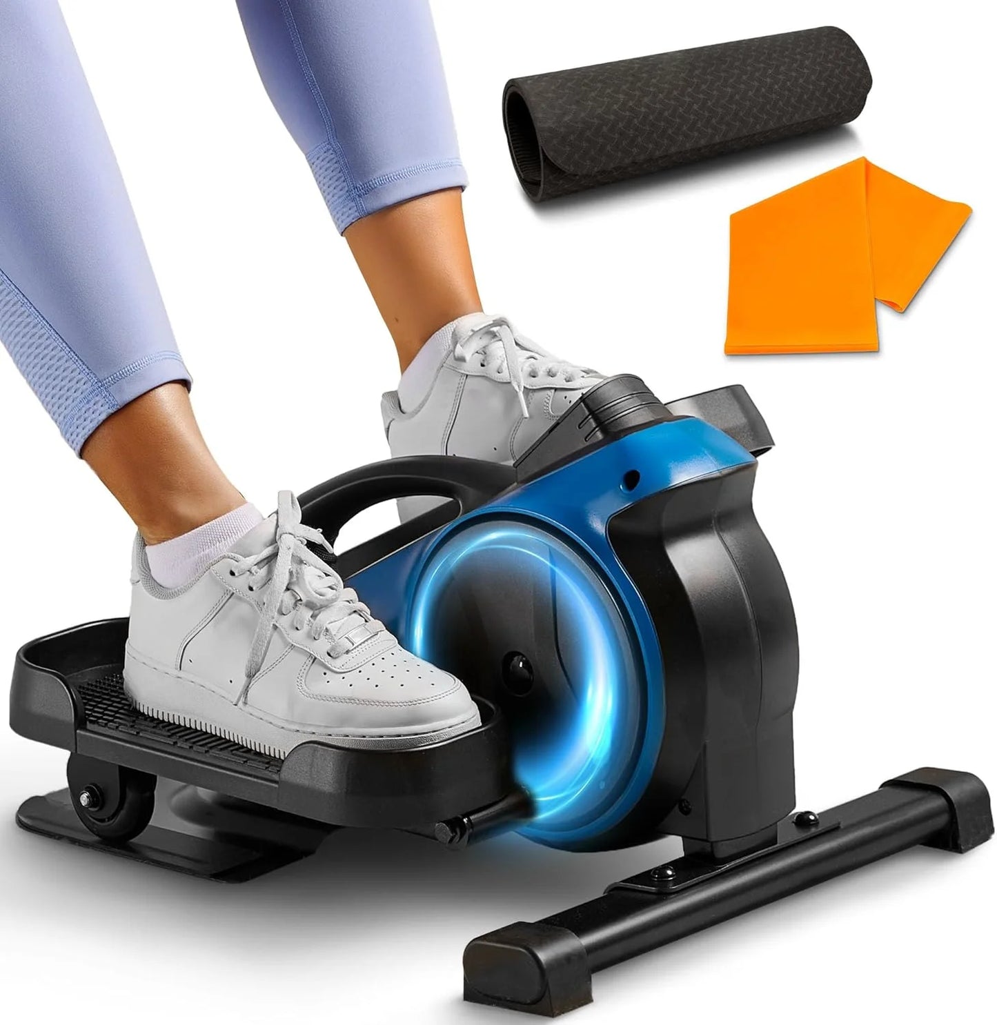 under Desk Elliptical Exercise Machine – Motorized Pedal Exerciser for Home and Office - Blue