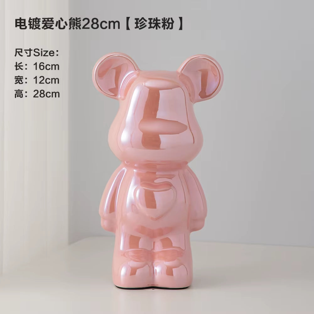 18-28CM European Electroplating Ceramic Care Bear Doll Ornament Home Desktop Living Room Decoration Ornament Decorative Figurine
