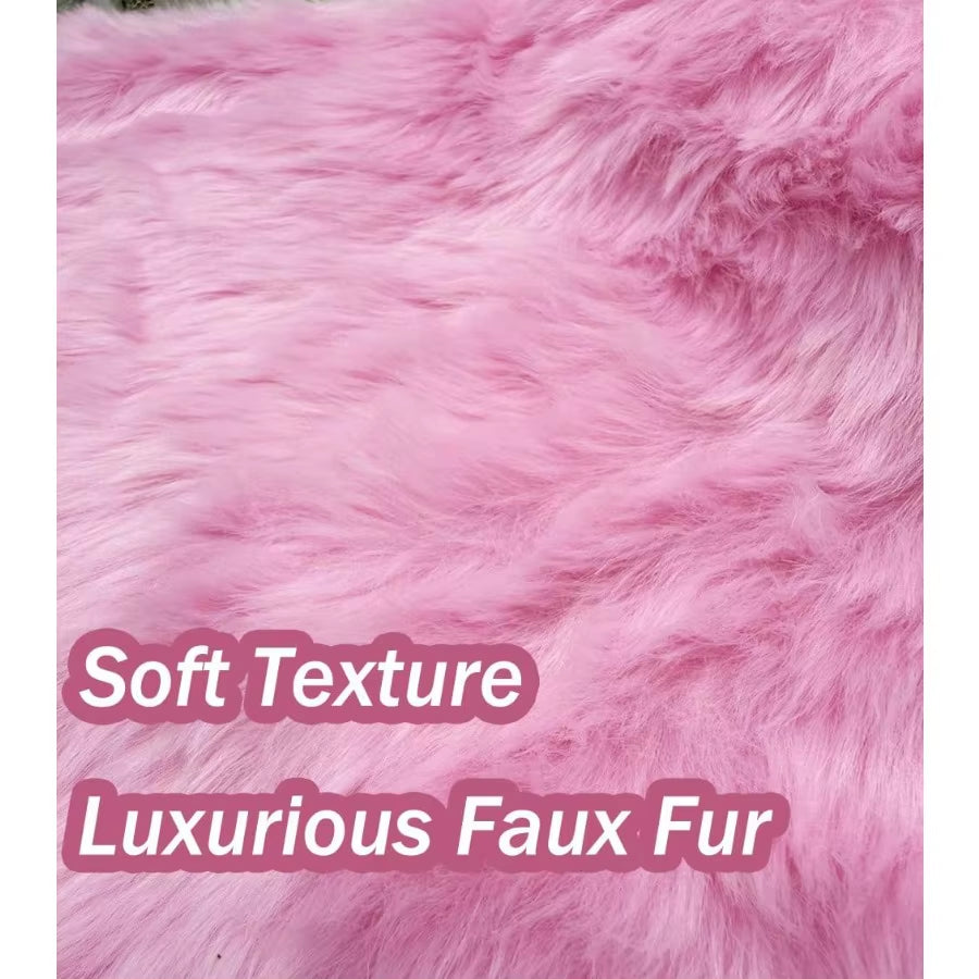 48 Inch Faux Fur Christmas Tree Skirt Pink Plush Skirt for Merry Christmas Party Christmas Tree Decoration