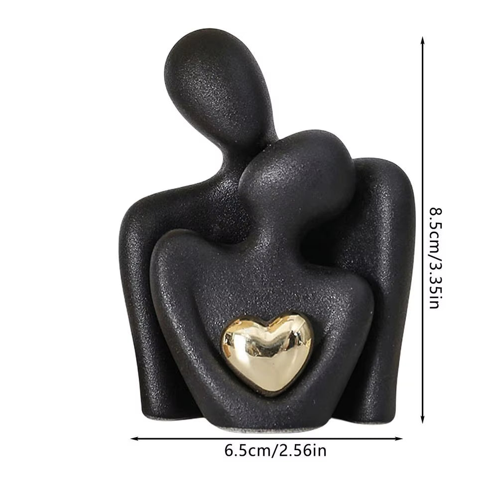 Couple Hugging Figurine Ceramic Couple Statue Abstract Modern Sculpture Love Figurines Art Craft Couple Home Accents