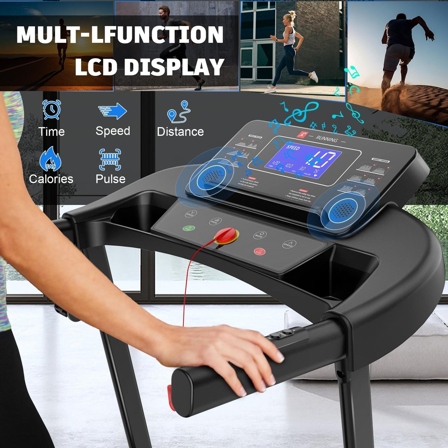 Indoor Aerobic Treadmill - 3 - Level Incline Adjustment - SP!NECK™