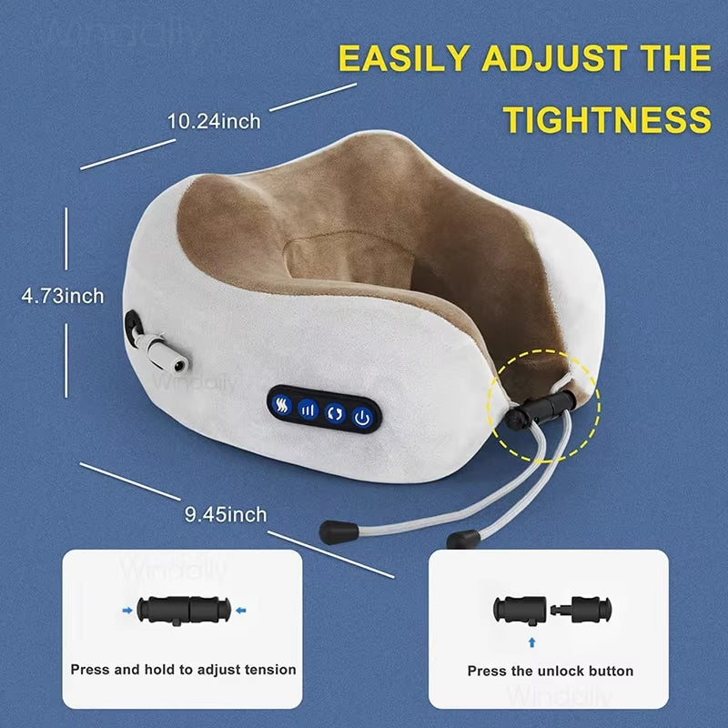 Electric Neck Massager with Heat Vibration 3D Massage U Shaped Pillow for Shoulder Cervical Pain Relief Fatigue - SP!NECK™ 