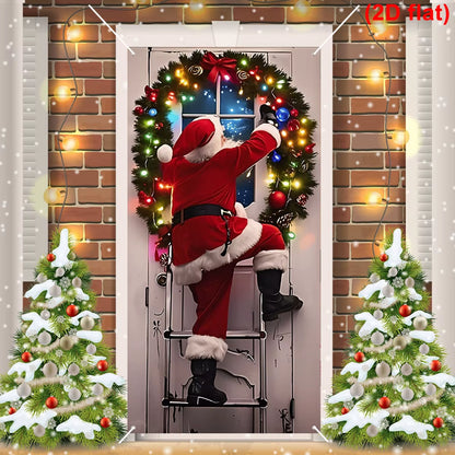 Christmas Hanging Flag Santa Claus Door Banner Christmas Decoration for Home 2025 Xmas Ornament Navidad Natal New Year Gift 2026