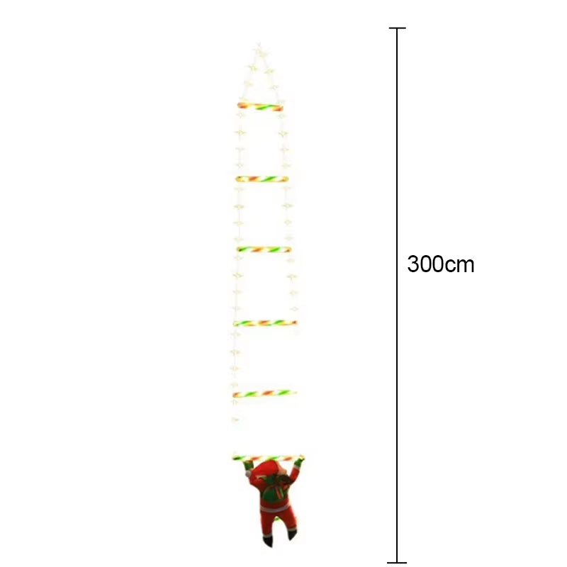 LED Christmas Decorations Fairy Lamp LED Ladder Lamp with Climbing Santa Claus Home Outdoor Christmas Light New Year Ornaments S