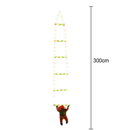 LED Christmas Decorations Fairy Lamp LED Ladder Lamp with Climbing Santa Claus Home Outdoor Christmas Light New Year Ornaments S