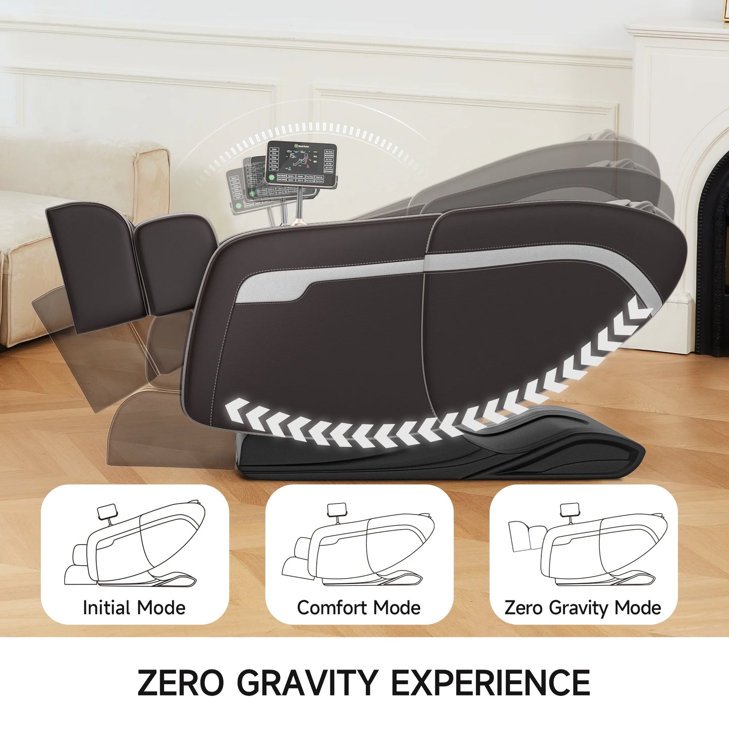 Massage Chair, Full Body Zero Gravity Massage Chair Recliner with Foot Massager, Brown - SP!NECK™ 