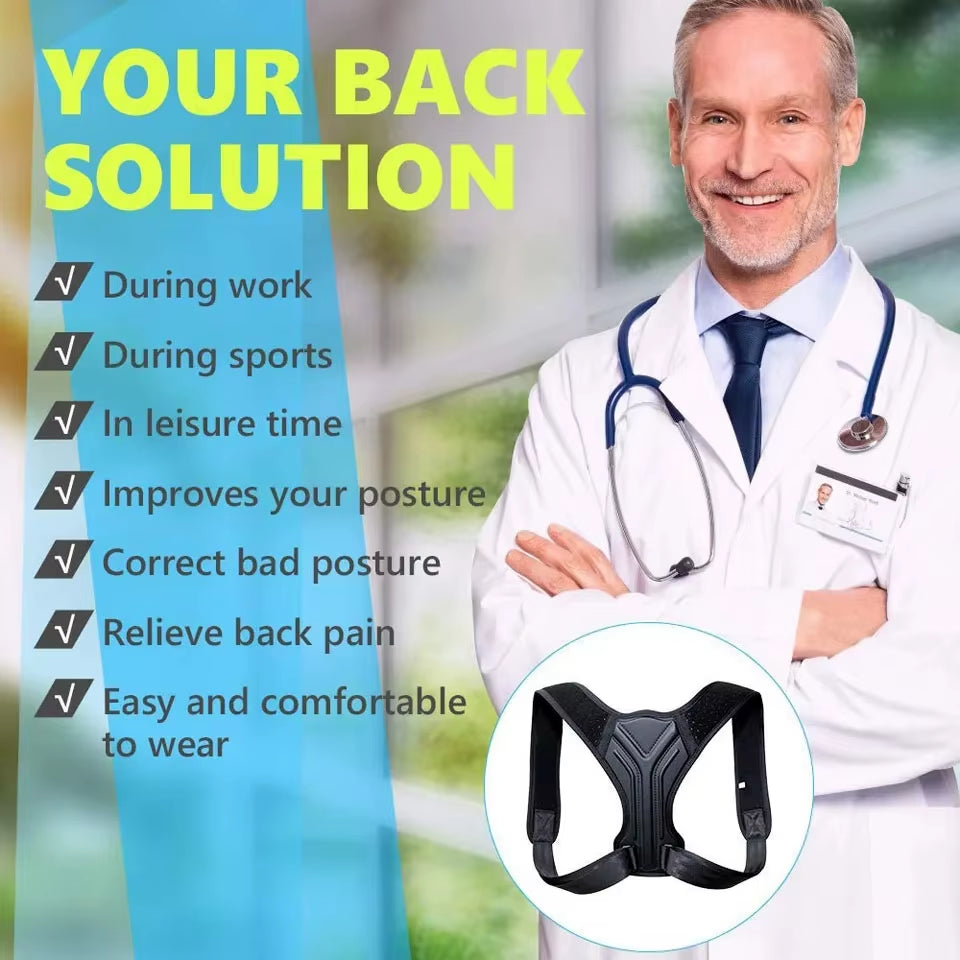 Posture Corrector Back Brace Adjustable Posture Brace for Upper Back Shoulder Back Pain Relief Trainer Spine Support - SP!NECK™ 