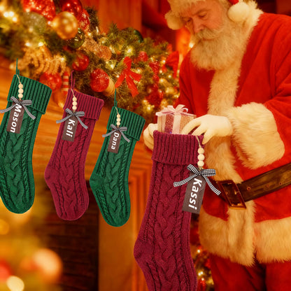 3/4/5/6/8Pcs Christmas Stockings 18In Large Size Cable Knit Stocking Gifts Kids New Year Gift Decor for Family Holiday Party