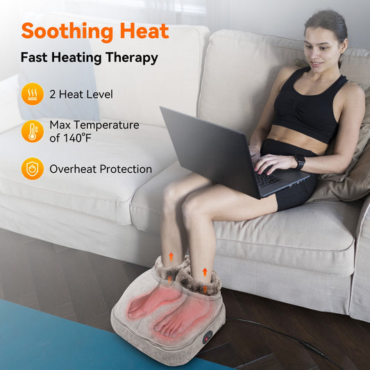 Shiatsu Foot Warmer 3-In-1 Back Massager, Kneading Foot Massager