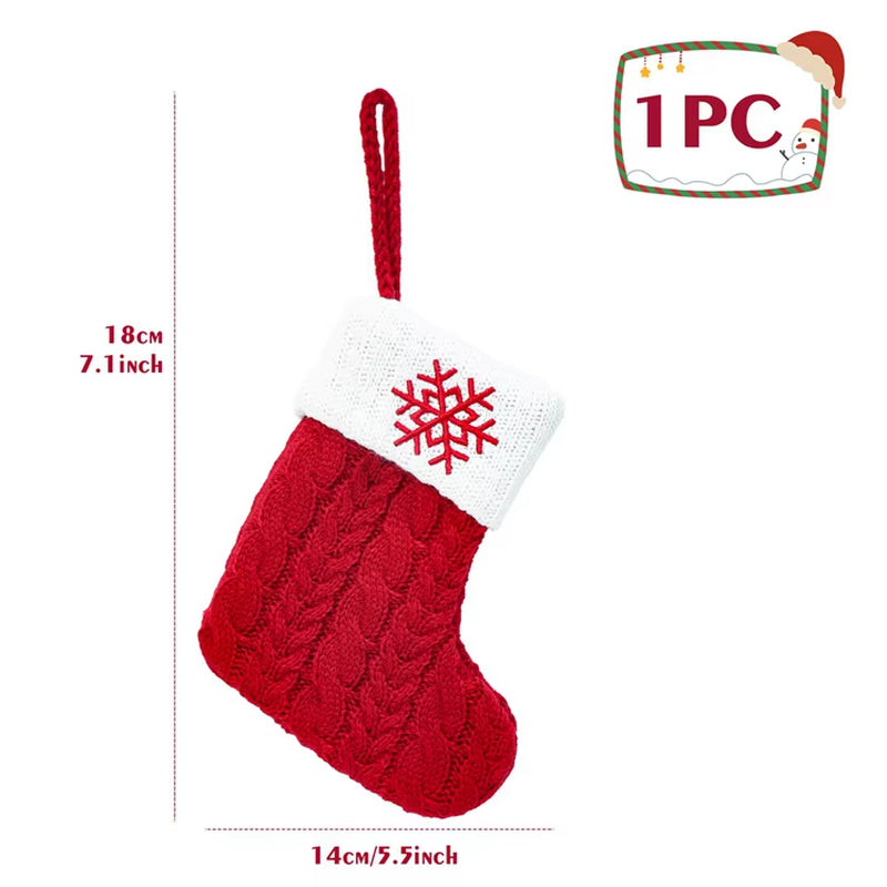 Christmas Alphabet Knitting Sock Christmas Tree Ornament Christmas Decoration for Home 2024 Navidad Noel Xmas New Year 2025 Gift