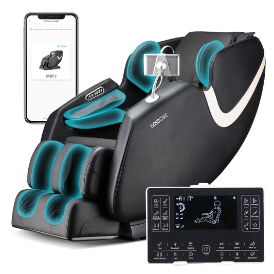 AI Voice Control Massage Chair - Zero Gravity Shiatsu Recliner in Gray - SP!NECK™ 