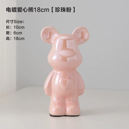 18-28CM European Electroplating Ceramic Care Bear Doll Ornament Home Desktop Living Room Decoration Ornament Decorative Figurine