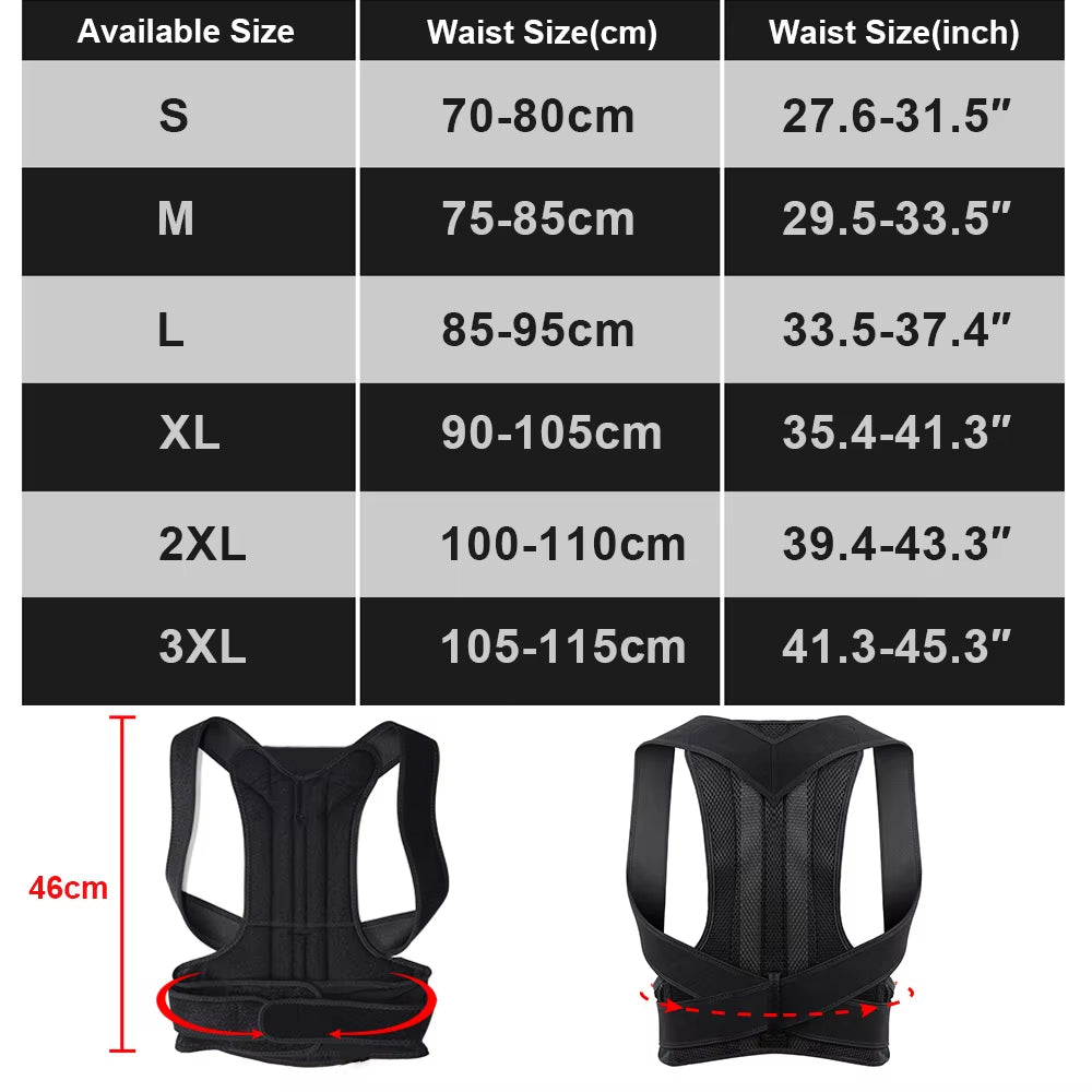 Back Brace Posture Corrector for Women and Men, Shoulder Straightener, Adjustable Full Back Support for Upper and Lower Back - SP!NECK™ 