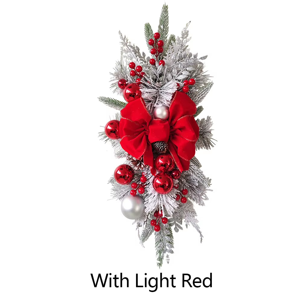 Christmas Wreath Pendants Festive Door Window Wreath Decoration Stairway Stairs Trim Garland Xmas Navidad Wreath Hanging Pendant