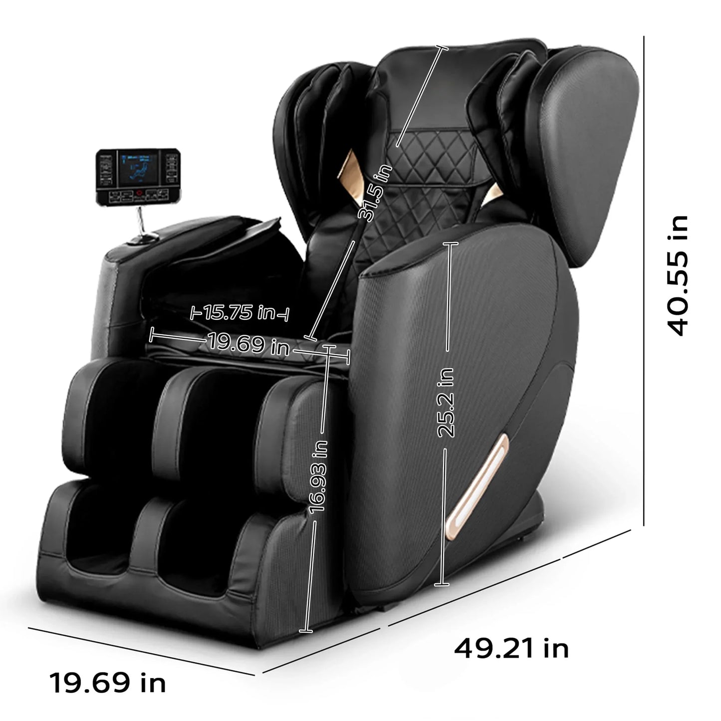 Massage Chair, Full Body Massage Chair Electric Recliner Chair with Airbag Massage, Heat, Retractable Footstool, Bluetooth Audio and Portable Stand - SP!NECK™ 