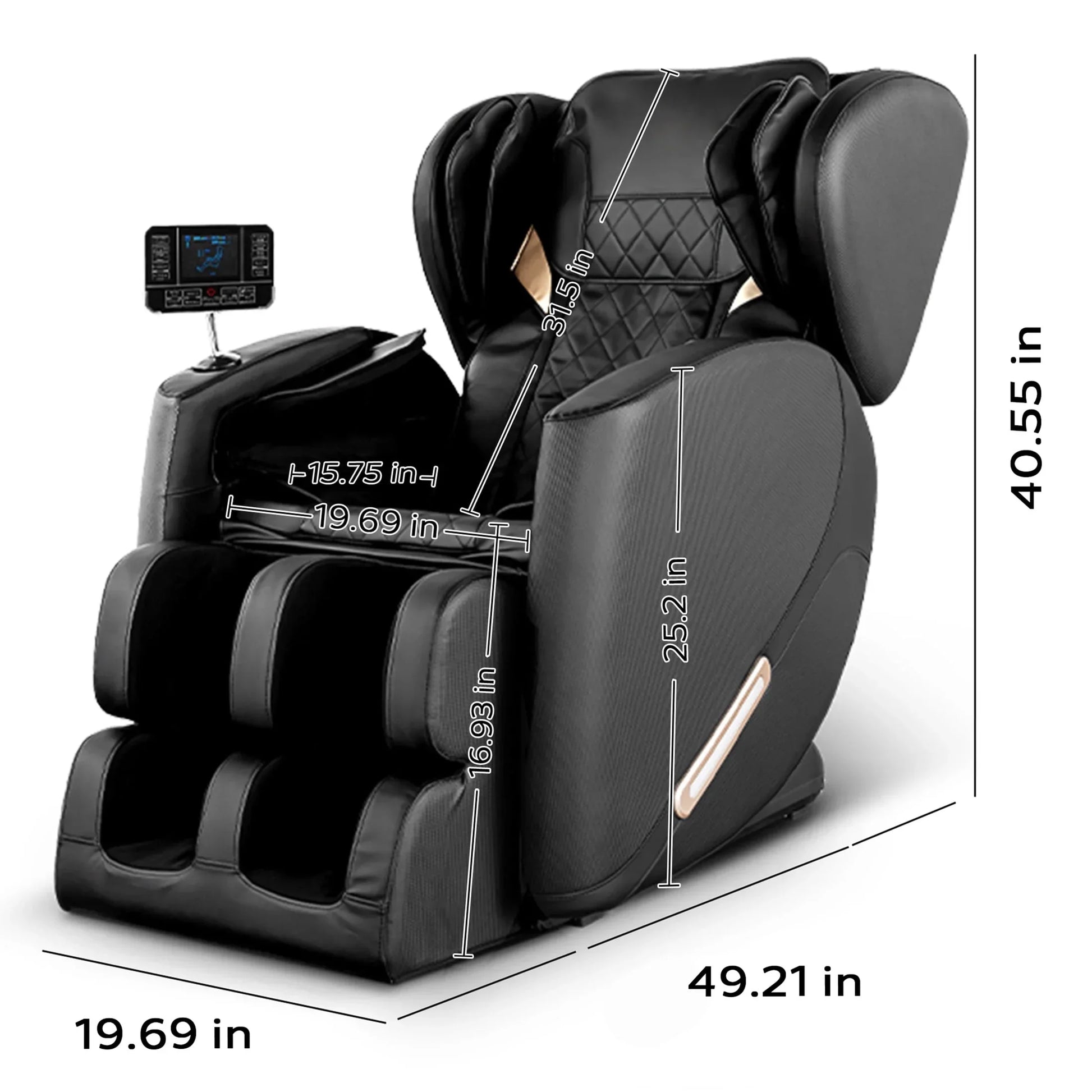 Massage Chair, Full Body Massage Chair Electric Recliner Chair with Airbag Massage, Heat, Retractable Footstool, Bluetooth Audio and Portable Stand - SP!NECK™ 