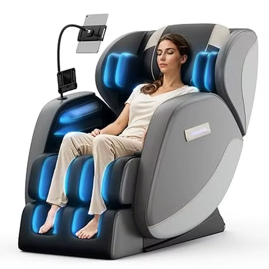 "Full Body Zero Gravity Massage Chair with Auto Modes, Airbag Massage, 6 Fixed Point Rollers, Foot Massage, and Heating" - SP!NECK™ 
