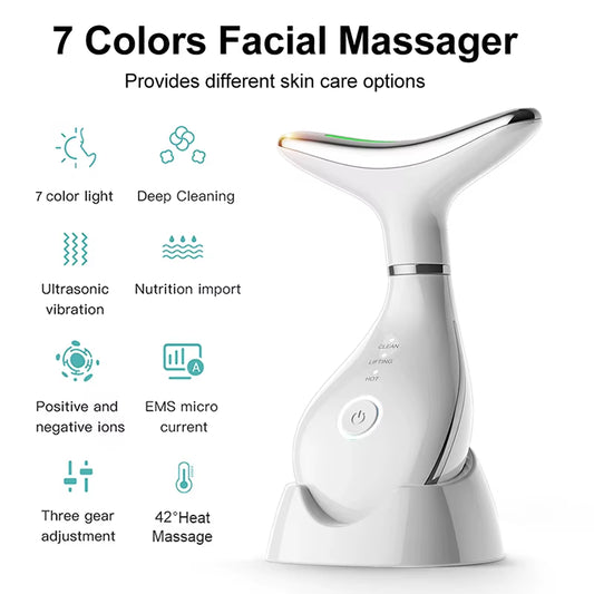 7-Color LED Beauty Device for Professional Anti-Aging Results - SP!NECK™ 