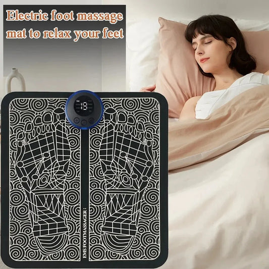 Electric Foot Massager Pad Electrostimulator Massage Mat EMS Muscle Massager Relax Feet Massage Fitness Masajeador USB Charging