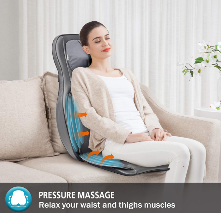 Comfier Shiatsu Massage Seat Cushion - Neck and Back Massager for Home Office Car