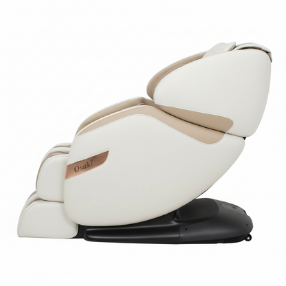 Experience Ultimate Relaxation with the Osaki OS-Champ L-Track Massage Chair in Elegant Beige and Brown