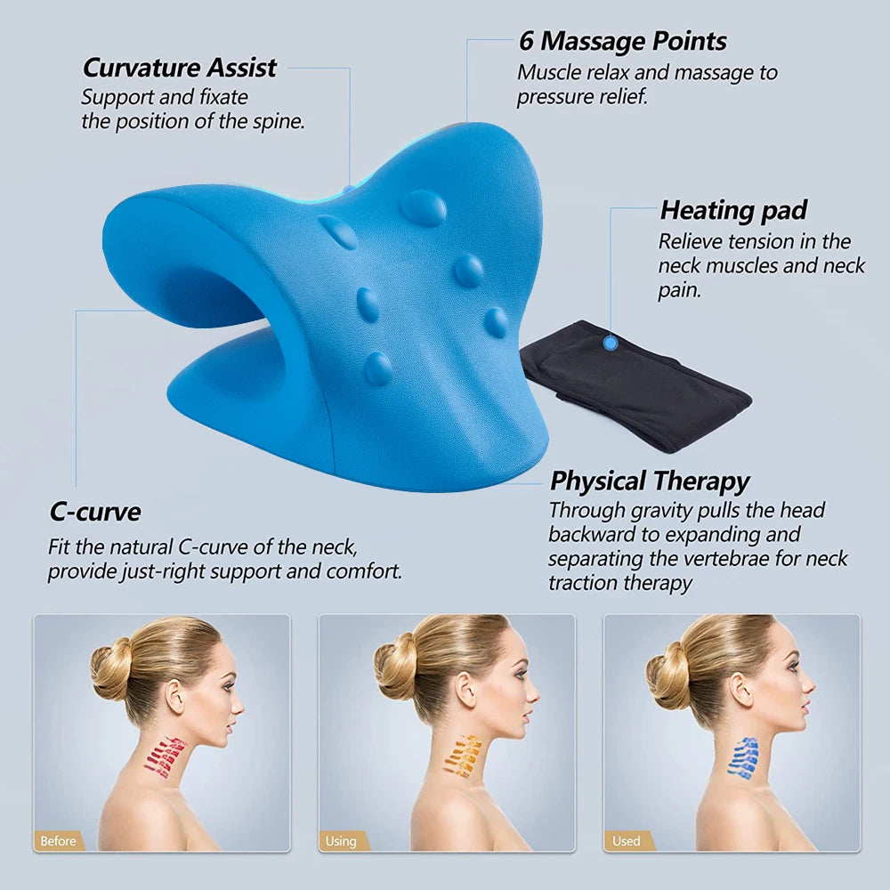 Heated Neck Stretcher for Neck Pain Relief Orthopedic Cervical 