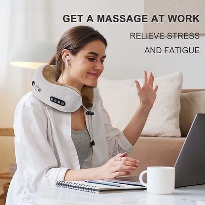 Electric Neck Massager with Heat Vibration 3D Massage U Shaped Pillow for Shoulder Cervical Pain Relief Fatigue - SP!NECK™ 