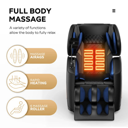 Massage Chair, Full Body Massage Chair Electric Recliner Chair with Airbag Massage, Heat, Retractable Footstool, Bluetooth Audio and Portable Stand - SP!NECK™ 