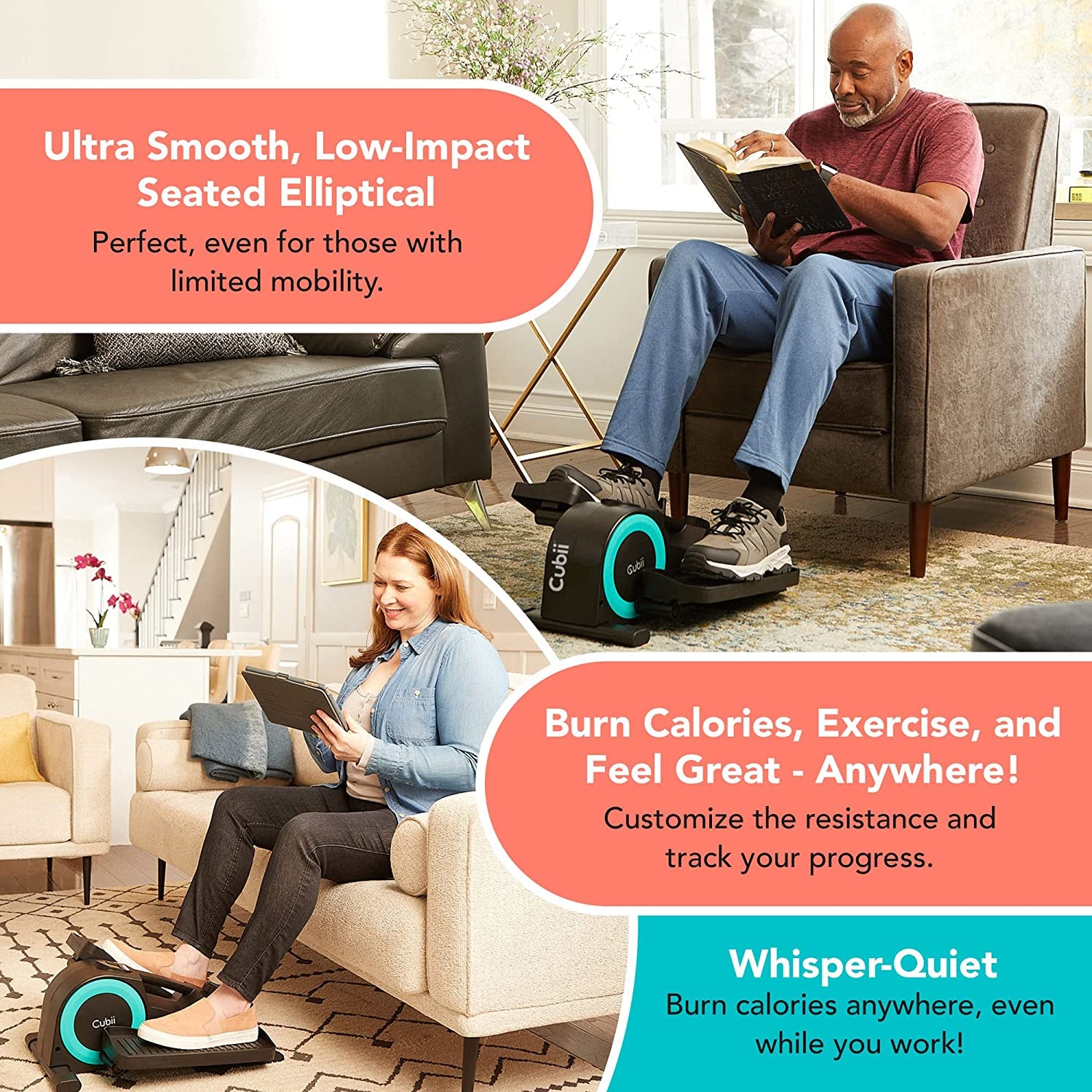 Seated Pedal Elliptical | Fitness Machine Office & Home - SP!NECK™ 