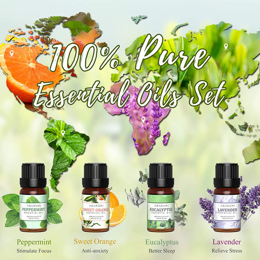 ASAKUKI Smart Wifi Essential Oil Diffuser with 4 Essential Oils Set