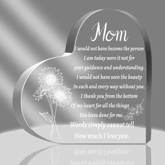 Mom Gift (From Son/Daughter): Puzzle Acrylic Plaque – Birthday/Christmas Gift, Desktop Decor.