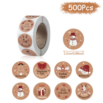 Christmas Gift Stickers Happy 2026 New Year Sealing Sticker Self-Adhesive DIY Gift Baking Package Envelope Stationery Decor