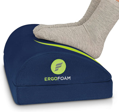  Adjustable Premium under Desk Footrest for Lumbar, Back, Knee Pain (Navy Blue)