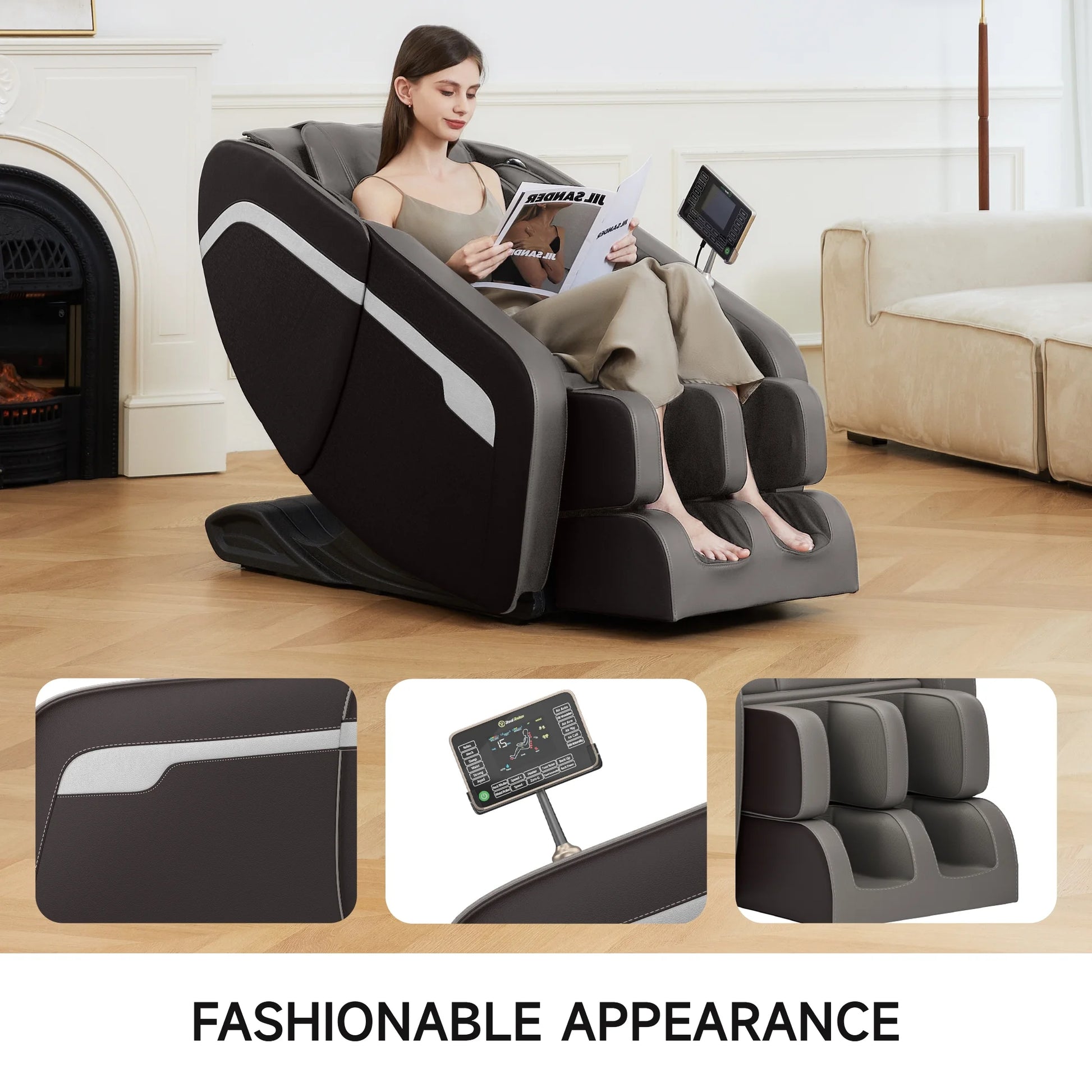Massage Chair, Full Body Zero Gravity Massage Chair Recliner with Foot Massager, Brown - SP!NECK™ 