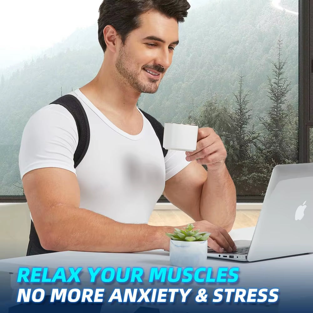 Back Brace Posture Corrector for Women and Men, Shoulder Straightener, Adjustable Full Back Support for Upper and Lower Back - SP!NECK™ 