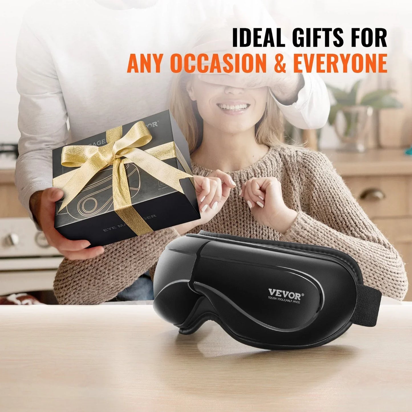 VEVOR Eye Massager with Heat & Remote Eye Care Device 5 Modes Bluetooth Music - SP!NECK™ 
