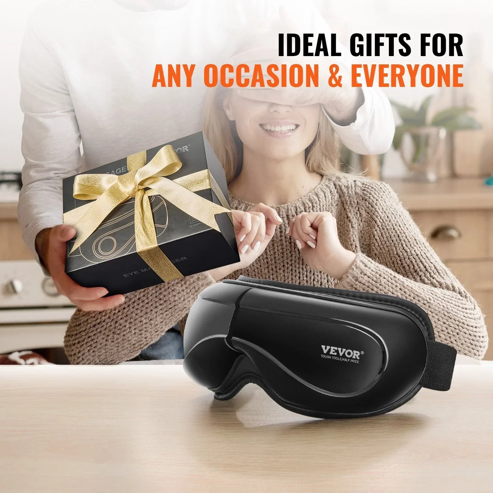 VEVOR Eye Massager with Heat & Remote Eye Care Device 5 Modes Bluetooth Music - SP!NECK™ 