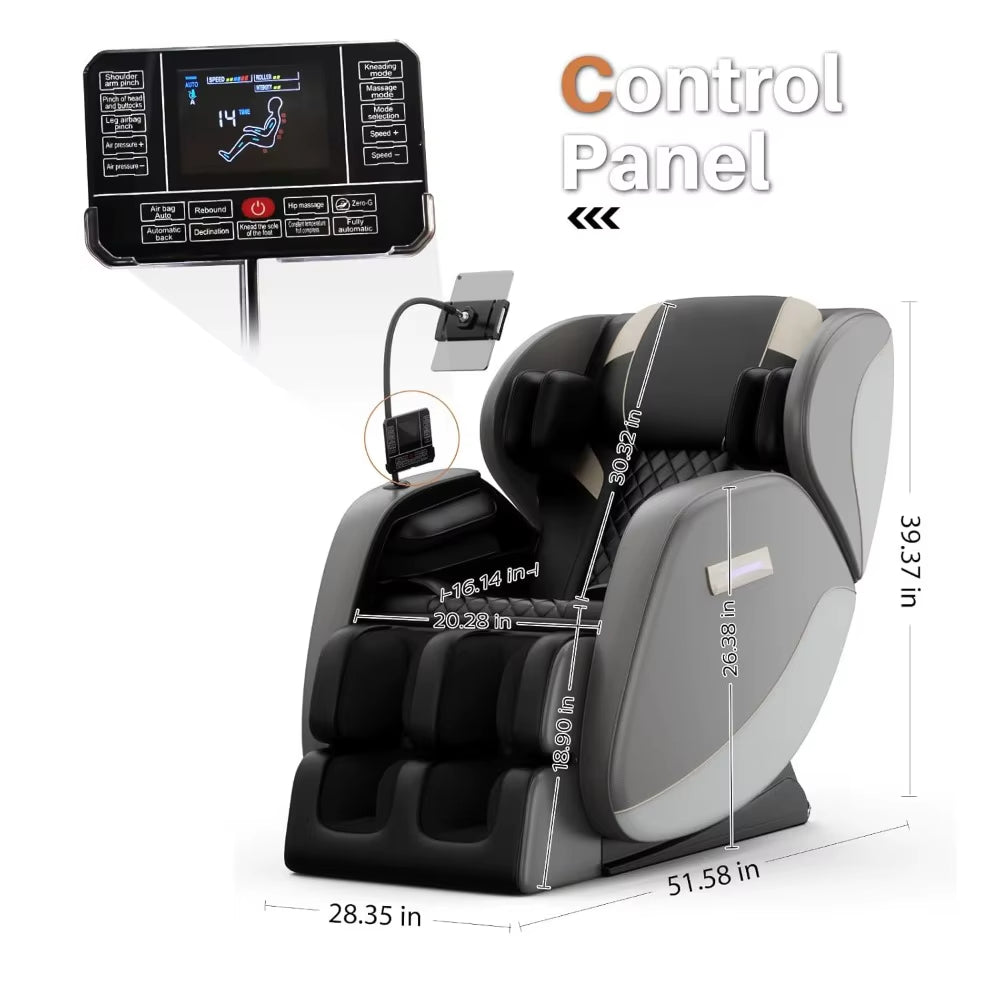 "Full Body Zero Gravity Massage Chair with Auto Modes, Airbag Massage, 6 Fixed Point Rollers, Foot Massage, and Heating" - SP!NECK™ 