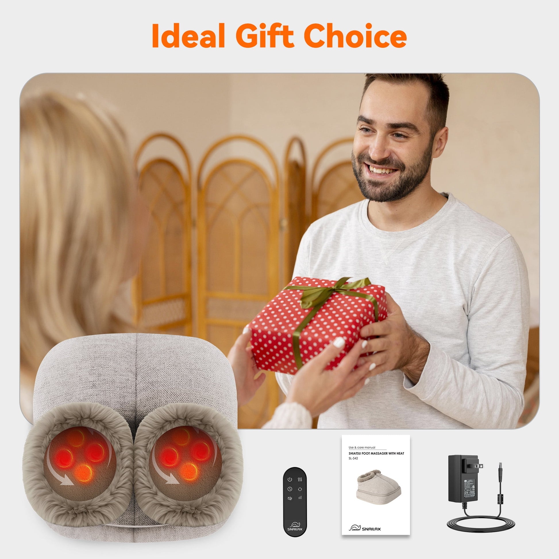 Shiatsu Foot Warmer 3-In-1 Back Massager, Kneading Foot Massager