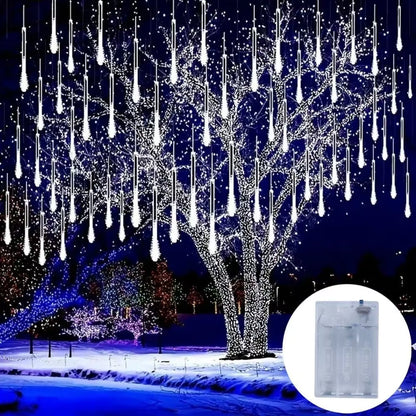 30Cm LED Meteor Shower Rain String Lights AA Battery LED Lights Street Christmas Decoration for Home Outdoor Wedding Party Decor