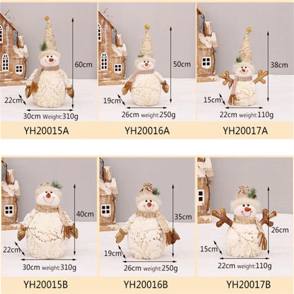 2022 Large Cartoon Plush Snowman Dolls 60/50/26Cm Home Xmas Tree Decoration Shopping Mall Hotel Window Christmas Ornaments
